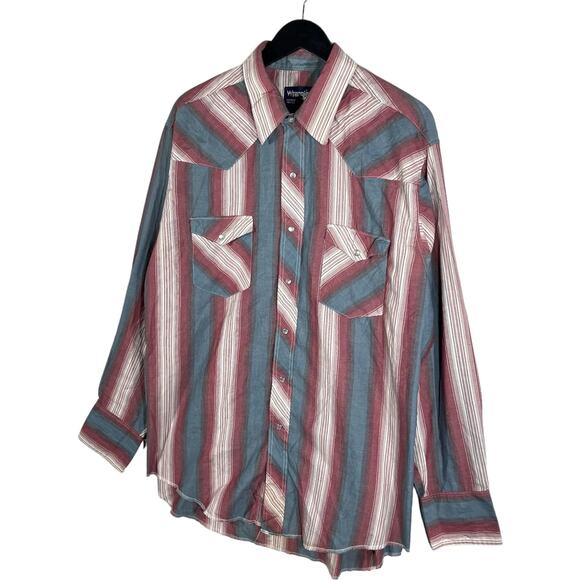 Wrangler Cowboy Cut Striped Long Sleeve Button Down - Picture 4 of 8